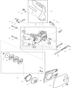 Part Location Diagram of 252145-2 Makita Hex Nut, Dcs341