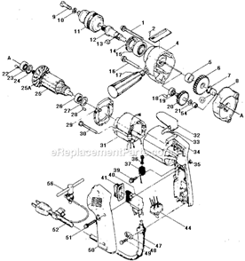 Page A Diagram and Parts List for  Makita Electric Drill