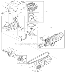 Page E Diagram and Parts List for  Makita Concrete Saw