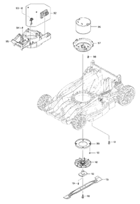 Fig-3 Diagram and Parts List for  Makita Lawn Mower
