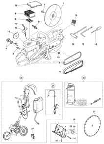 Page A Diagram and Parts List for  Makita Concrete Saw