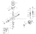 Crankshaft, Camshaft, And Piston Diagram and Parts List for  Makita Generator
