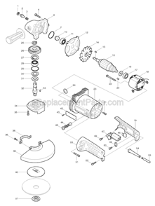 Page A Diagram and Parts List for  Makita Angle Grinder