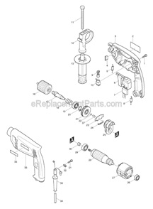 Page A Diagram and Parts List for  Makita