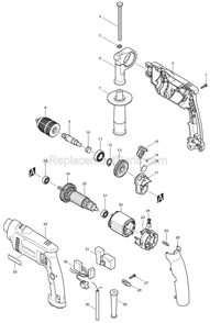 Page A Diagram and Parts List for  Makita Hammer Drill