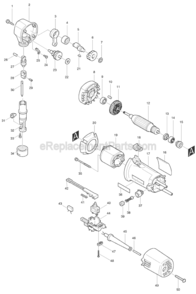 Part Location Diagram of 159758-9 Makita Gear Housing Cover