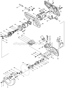 Page A Diagram and Parts List for  Makita Miter Saw