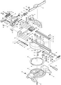 Page B Diagram and Parts List for  Makita Miter Saw