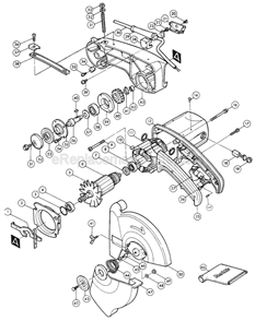 Page A Diagram and Parts List for  Makita Miter Saw