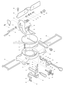 Page B Diagram and Parts List for  Makita Miter Saw
