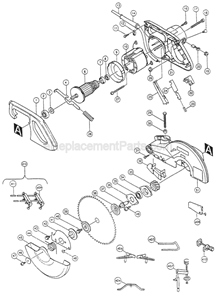 Page A Diagram and Parts List for  Makita Miter Saw