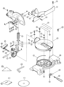 Page B Diagram and Parts List for  Makita Miter Saw