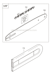 Page D Diagram and Parts List for  Makita Chainsaw