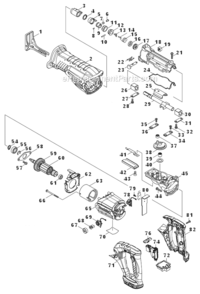 Page A Diagram and Parts List for  Makita Reciprocating Saw