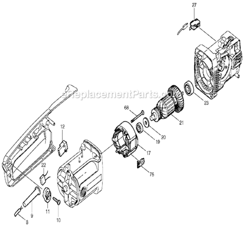 Page B Diagram and Parts List for  Makita Chainsaw