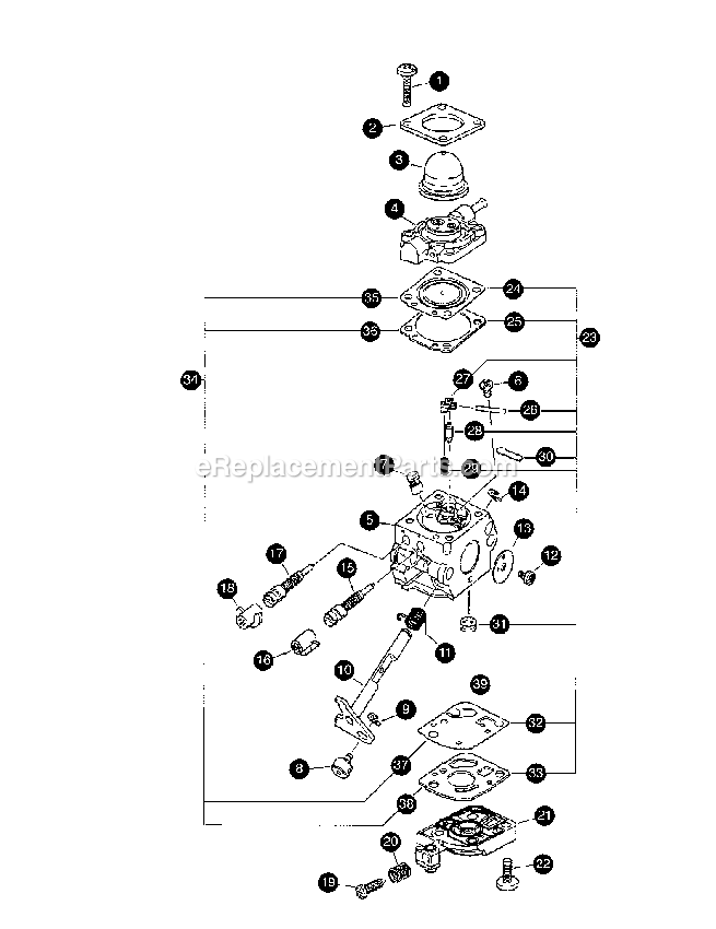 Carburetor - C1u-K82 Diagram and Parts List for  Mantis Tiller
