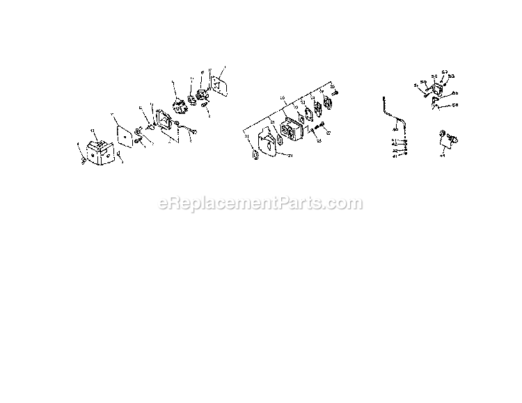 Engine - Air Cleaner/Muffler/Throttle Diagram and Parts List for  Mantis Tiller