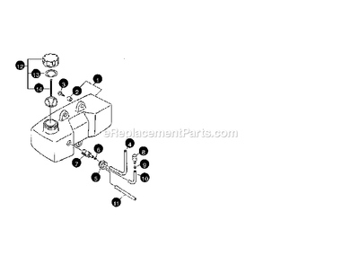 Fuel Tank Diagram and Parts List for  Mantis Tiller