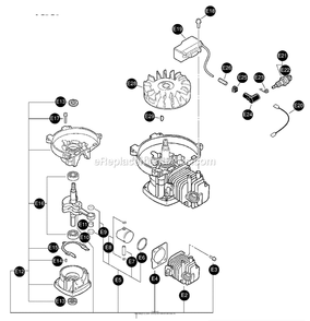 Ignition, Engine And Short Block Diagram and Parts List for  Mantis Tiller