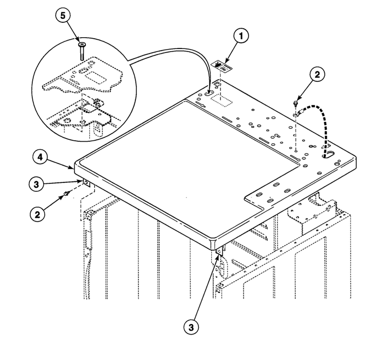 Cabinet Top Diagram and Parts List for  Speed Queen Dryer