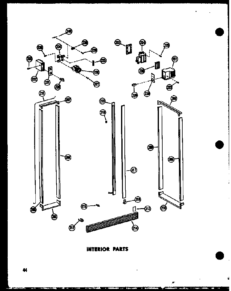 Interior Parts Diagram and Parts List for SD19W-P60340-70W  Amana Refrigerator