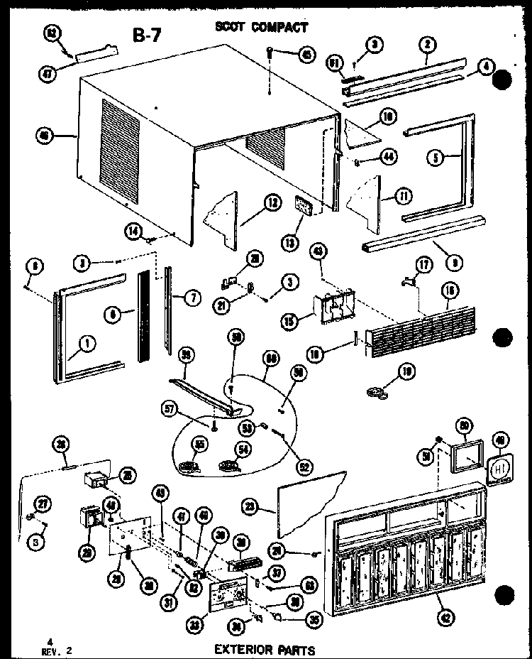 Section 3 Diagram and Parts List for ES12-2MN P68818-2R Amana Air Conditioner