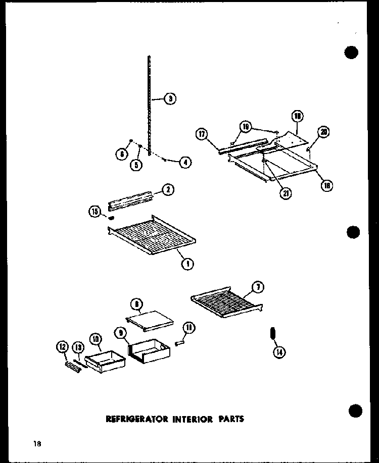 Refrigerator Interior Parts Diagram and Parts List for ESR17N-A-P60350-55WA  Amana Refrigerator