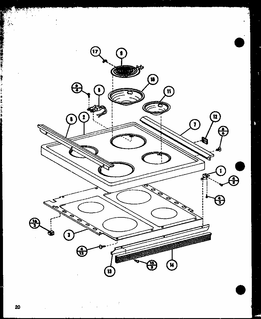 (rcr-700/p85727-1s) (rcr-1010/p85728-1s) Diagram and Parts List for RVH-6 P85401-2S Amana Range