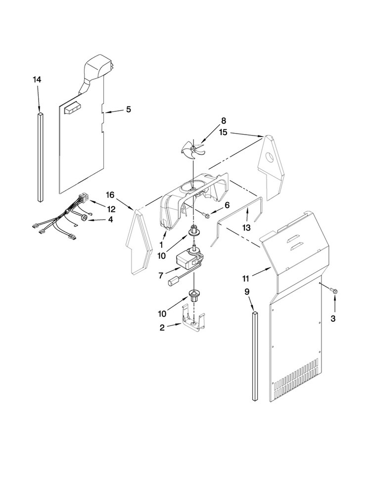 Air Flow Parts Diagram and Parts List for MSD2274VEM01  Maytag Refrigerator