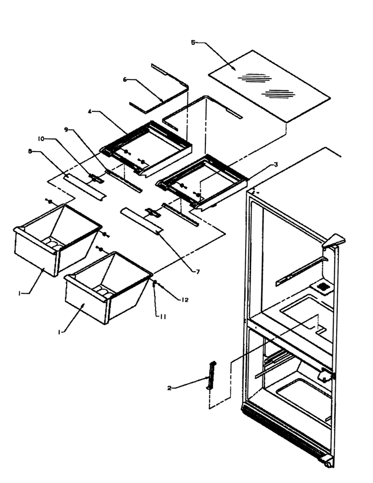 Crisper Diagram and Parts List for BZ22RE-P1161601WE  Amana Refrigerator
