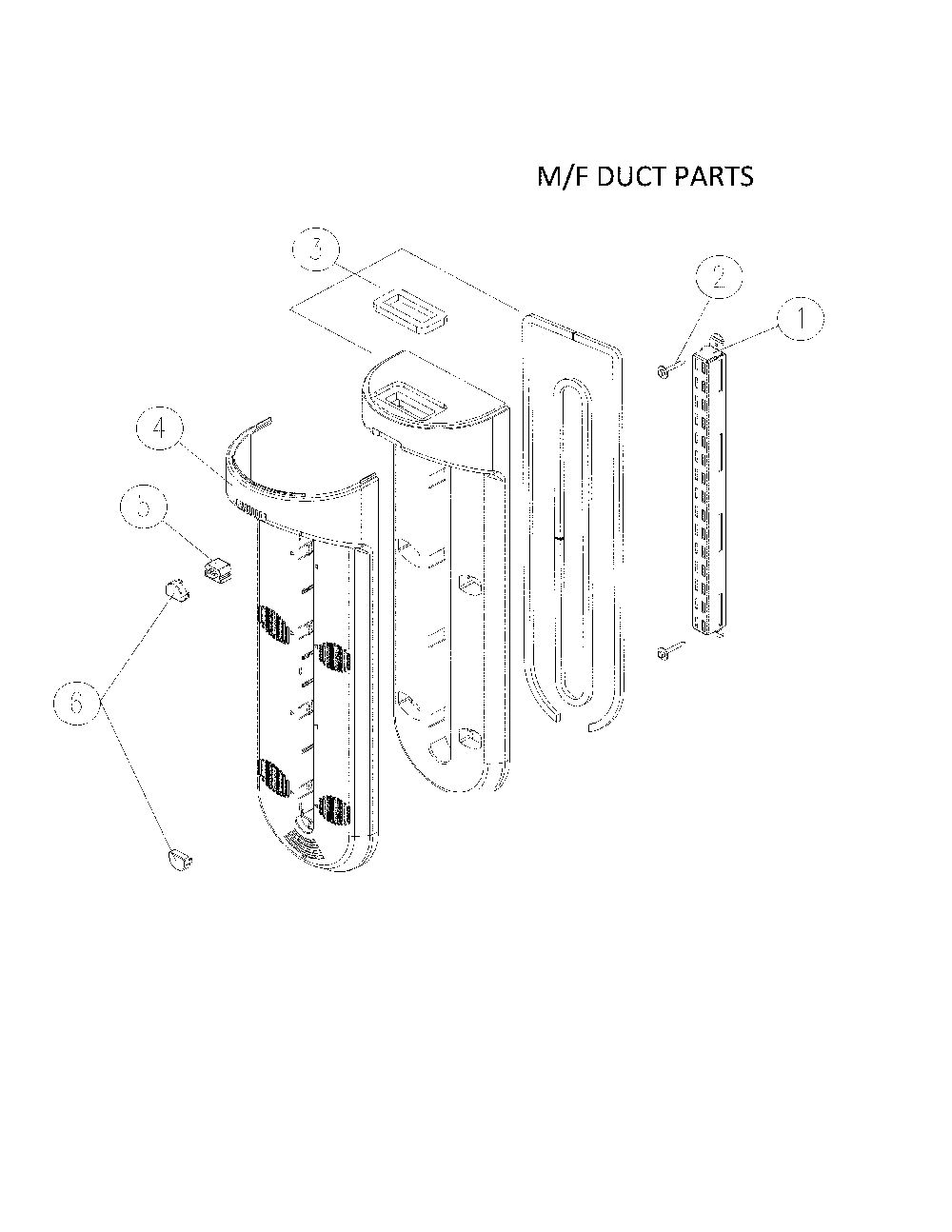 M/F Duct Parts Diagram and Parts List for 11160512911  Kenmore Refrigerator