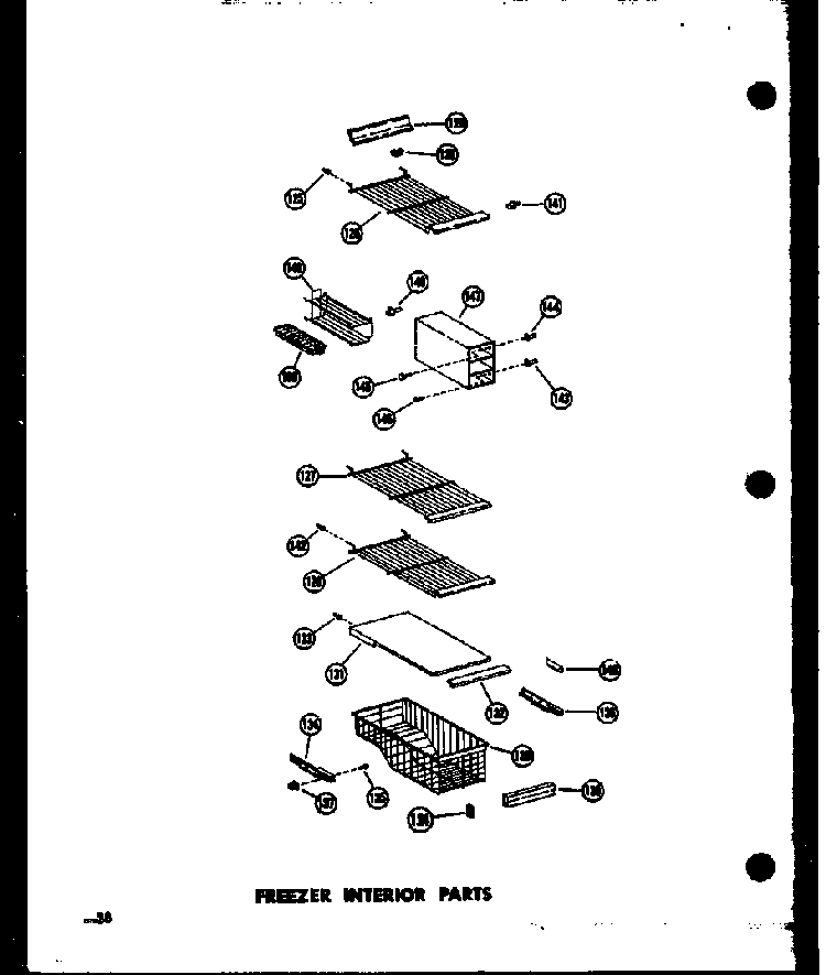 Freezer Interior Parts Diagram and Parts List for SD19W-P60340-70W  Amana Refrigerator