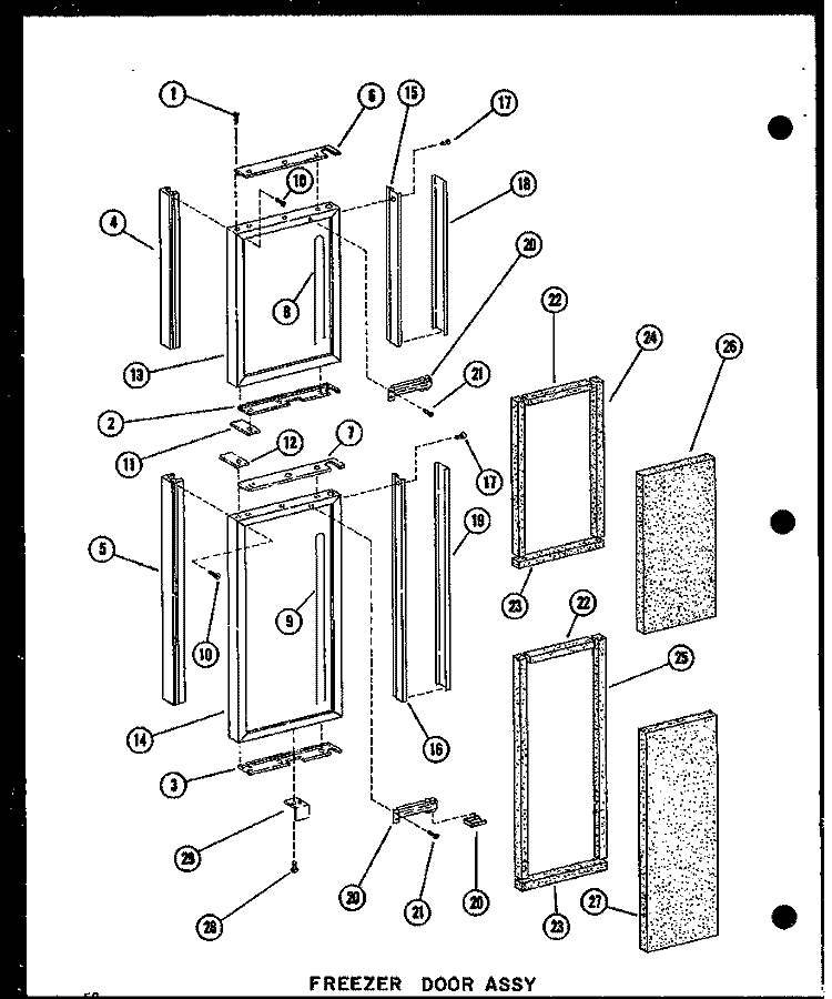 FZ DOOR ASSY Diagram and Parts List for SDI22N P6020165W Amana Refrigerator