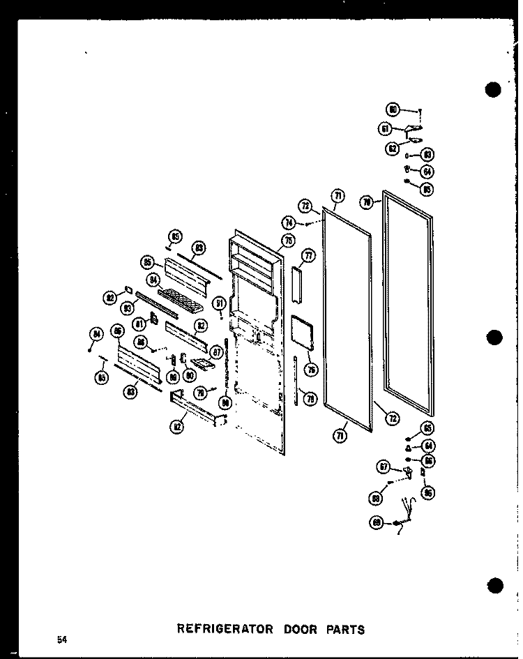 REF DOOR PARTS Diagram and Parts List for SDI22N P6020165W Amana Refrigerator