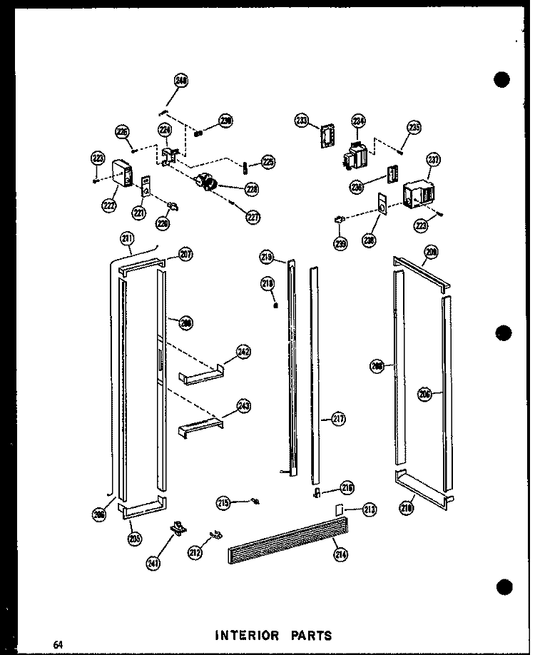 INTERIOR PARTS Diagram and Parts List for SDI22N P6020165W Amana Refrigerator