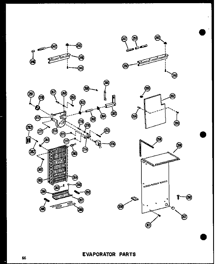 EVAP PARTS Diagram and Parts List for SDI22N P6020165W Amana Refrigerator