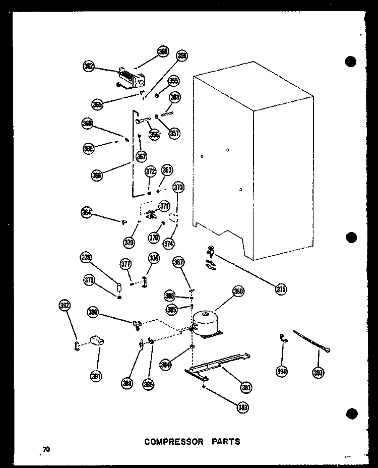 COMPRESSOR PARTS Diagram and Parts List for SDI22N P6020165W Amana Refrigerator