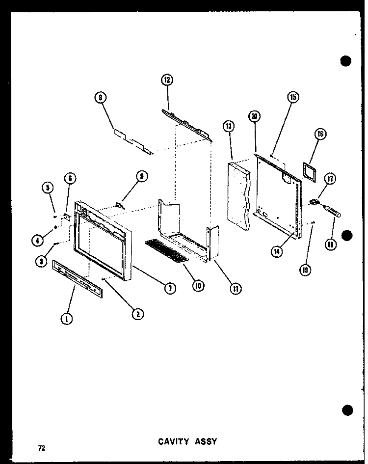 CAVITY ASSY Diagram and Parts List for SDI22N P6020165W Amana Refrigerator