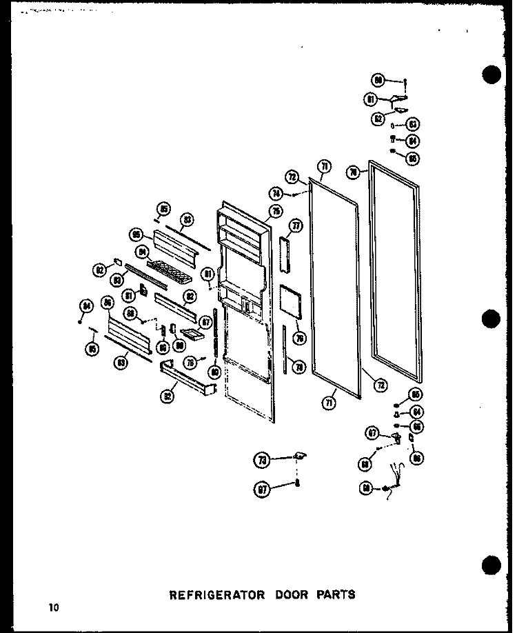 REF DOOR PARTS Diagram and Parts List for SDI22N-1 P6023072W Amana Refrigerator
