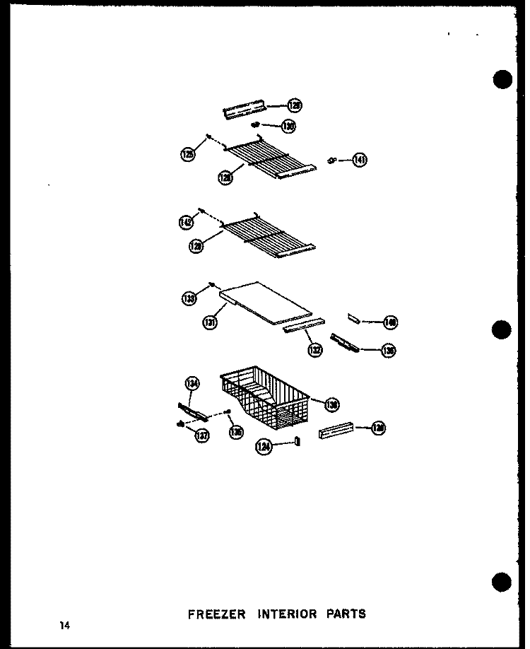 FZ INTERIOR PARTS Diagram and Parts List for SDI22N-1 P6023072W Amana Refrigerator