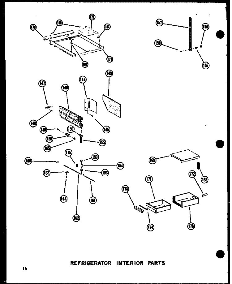 REF INTERIOR PARTS Diagram and Parts List for SDI22N-1 P6023072W Amana Refrigerator