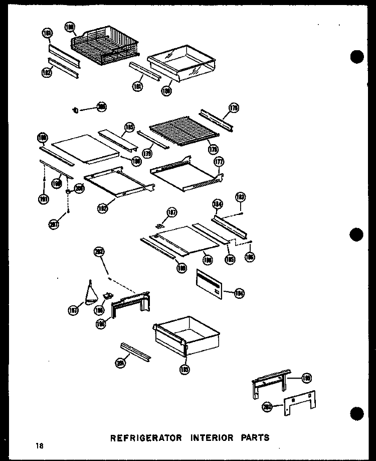 REF INTERIOR PARTS Diagram and Parts List for SDI22N-1 P6023072W Amana Refrigerator