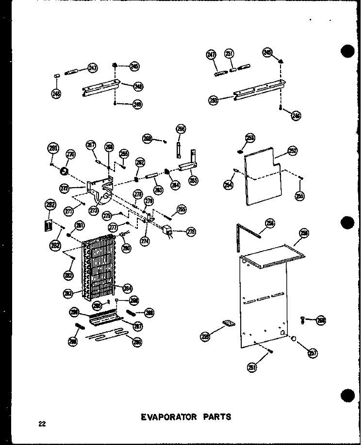 EVAP PARTS Diagram and Parts List for SDI22N-1 P6023072W Amana Refrigerator