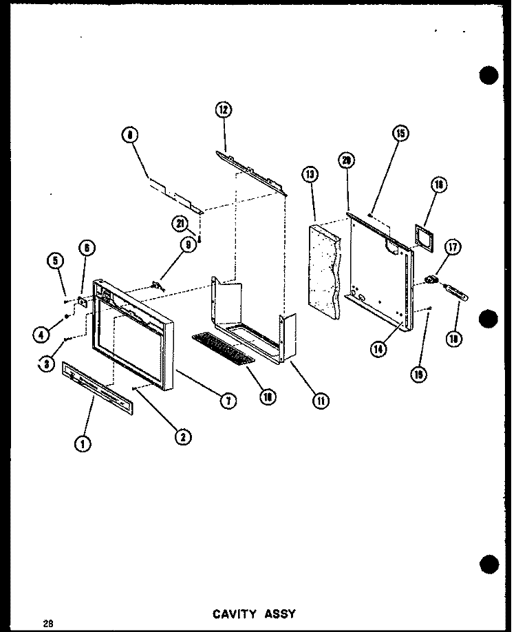 CAVITY ASSY Diagram and Parts List for SDI22N-1 P6023072W Amana Refrigerator