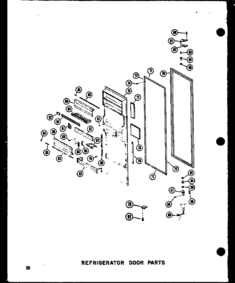 REF DOOR PARTS Diagram and Parts List for SDI22W P6034020W Amana Refrigerator