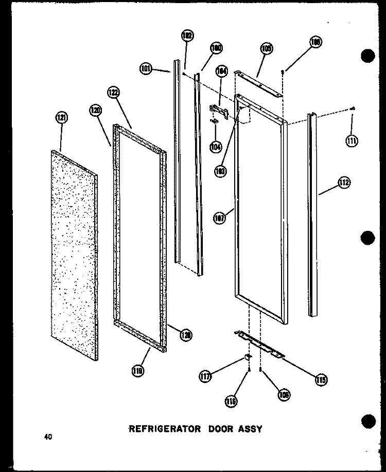 REF DOOR ASSY Diagram and Parts List for SDI22W P6034020W Amana Refrigerator