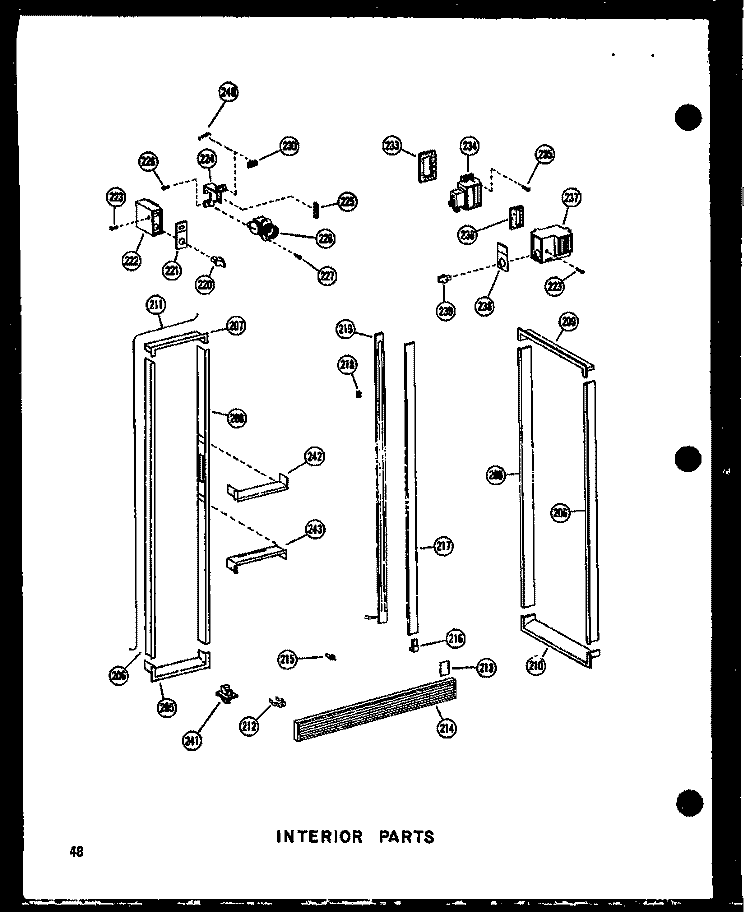 INTERIOR PARTS Diagram and Parts List for SDI22W P6034020W Amana Refrigerator