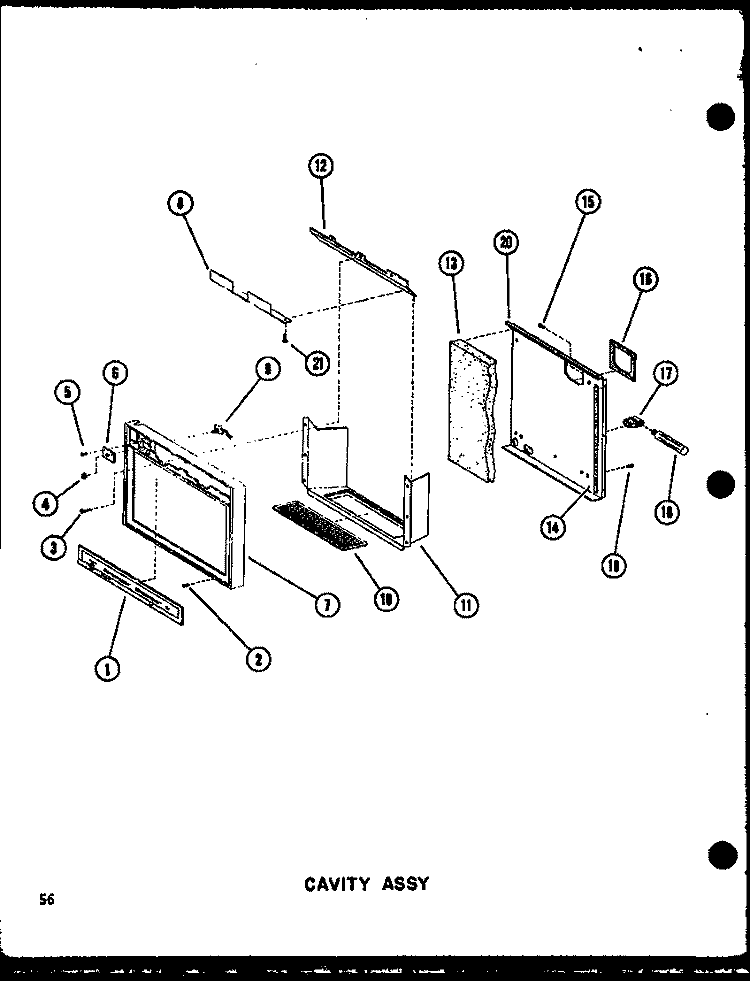 CAVITY ASSY Diagram and Parts List for SDI22W P6034020W Amana Refrigerator