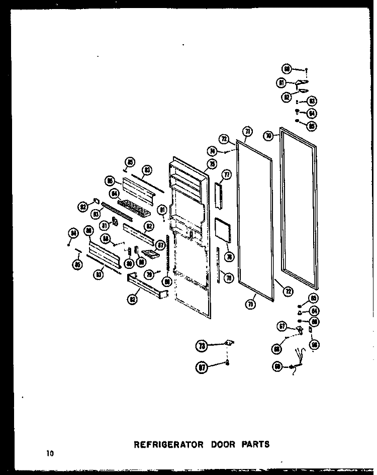 REF DOOR PARTS Diagram and Parts List for SDI22W P6034046W Amana Refrigerator