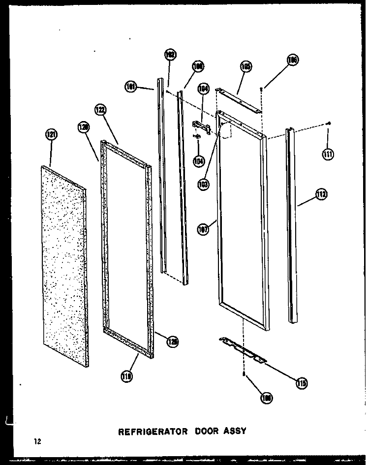 REF DOOR ASSY Diagram and Parts List for SDI22W P6034046W Amana Refrigerator